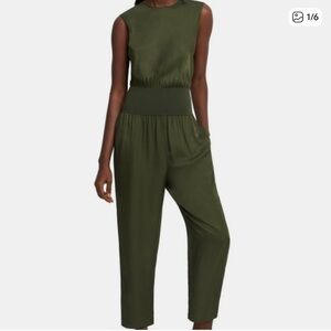 Theory Green Sleeveless Jumpsuit